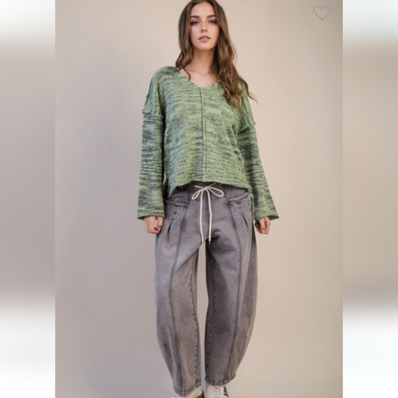 Gray Wash Barrel Jeans - Picture 2 of 2